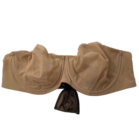 SKIMS Ultra Fine Mesh Strapless Bra Underwire Convertible 44C Clay - Picture 2 of 16